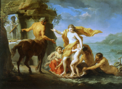 'Teti affida Achille al centauro Chirone', dipinto di Pompeo Batoni, 1759-1761